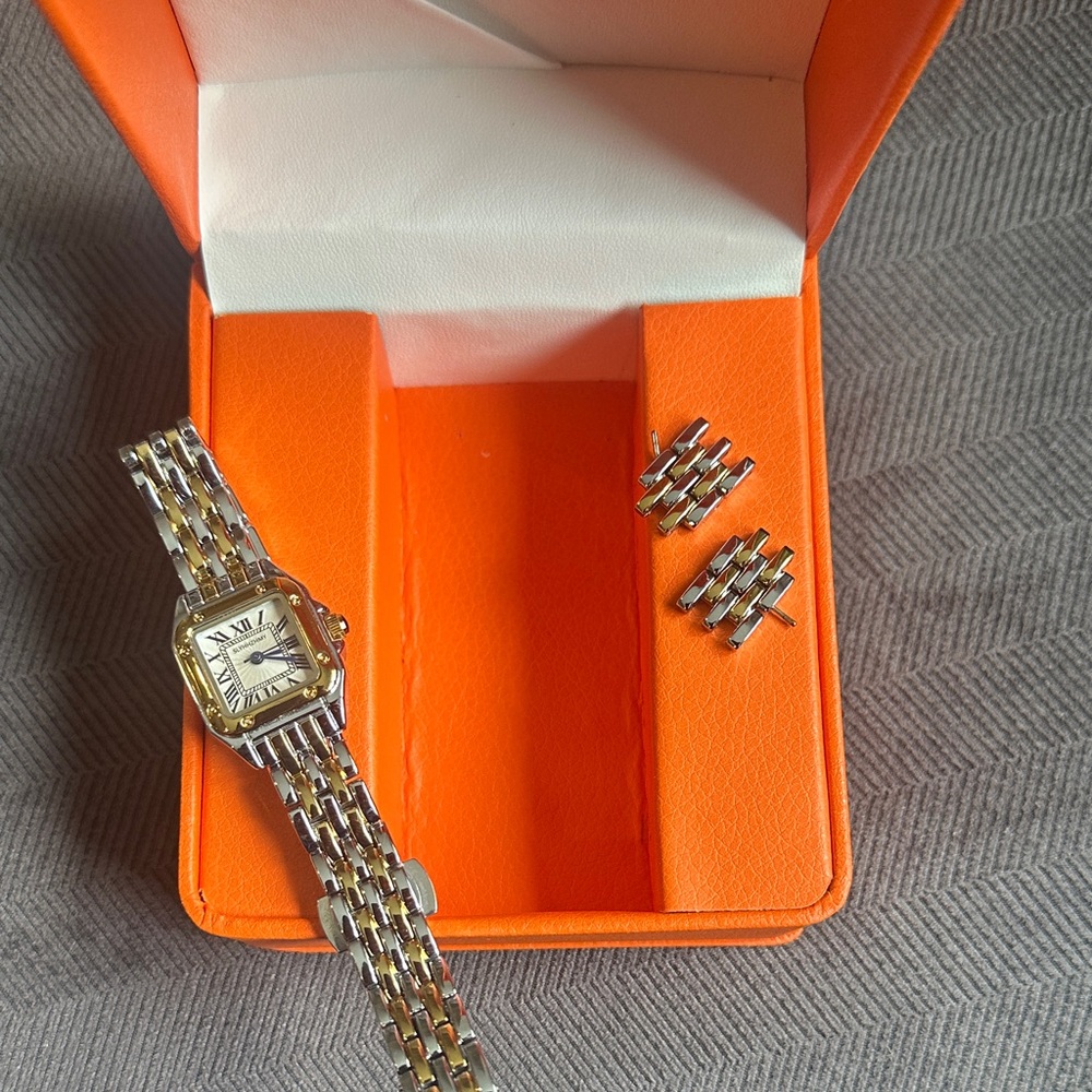 Two-Tone Ladies Bracelet Watch with Matching Links